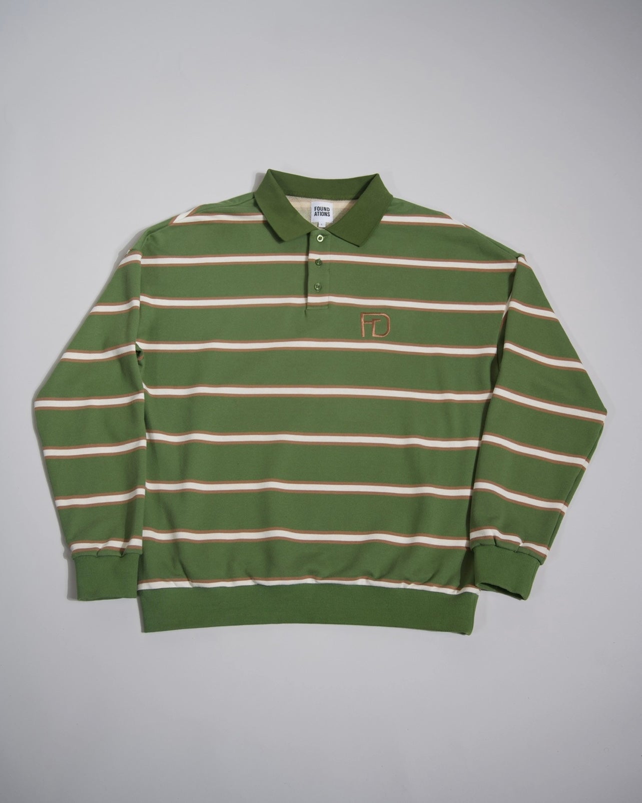 Vintage Olive Striped Polo