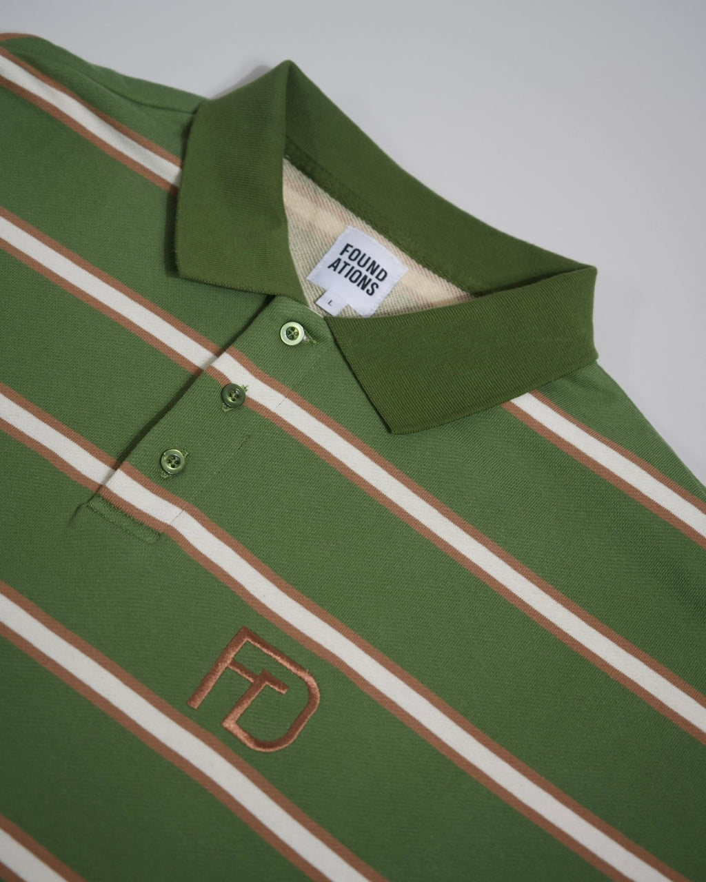 Vintage Olive Striped Polo